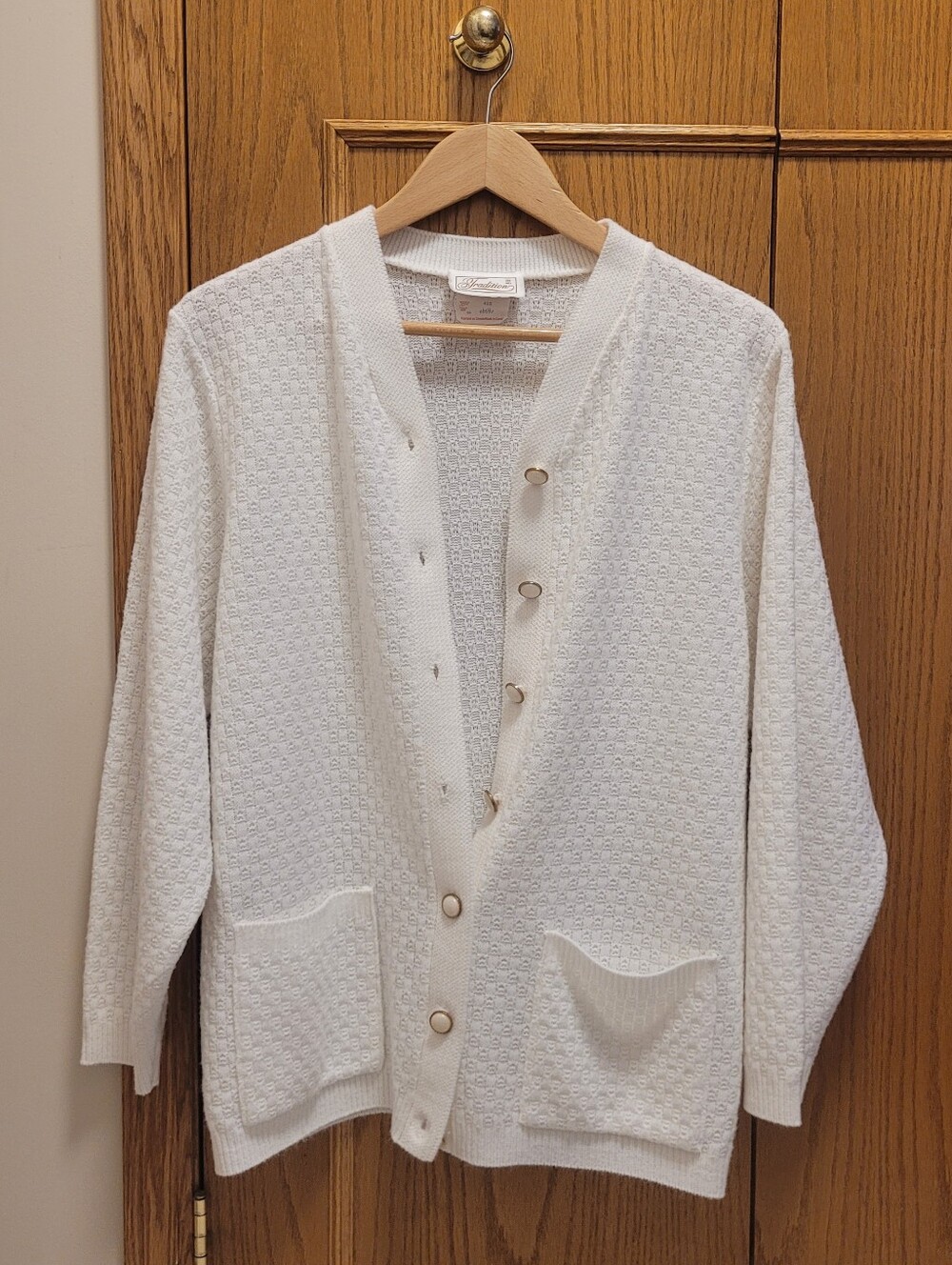 Vintage 90s Size Large Cozy Knit Cardigan Grandmacore Made In Canada